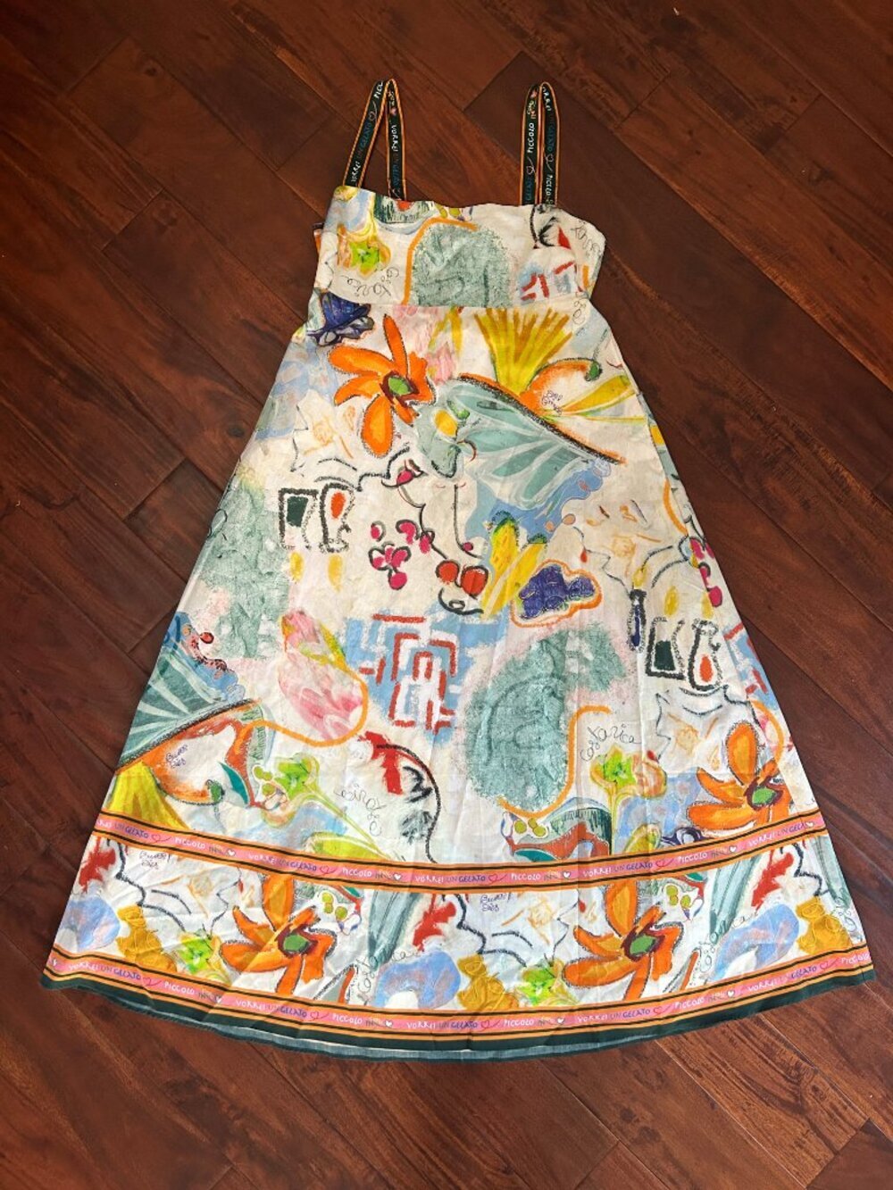 Caroline Constas "Gelato" Cotton Euro Vacation Mediterranean Midi Dress Size L - Picture 6 of 9